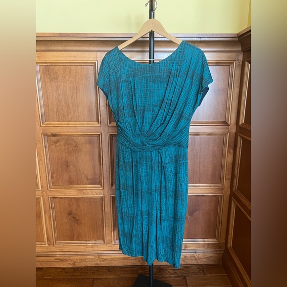 MaxMara Dress Cap Sleeves Emerald Green Size 12 - Picture 2 of 16